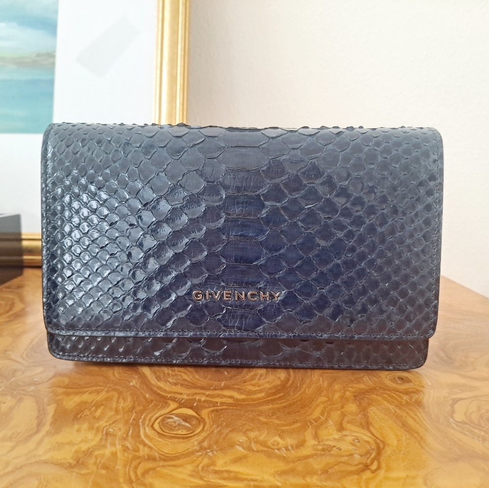 Givenchy Python Blue Clutch/Crossbody Bag
